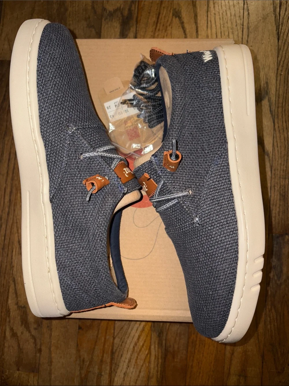 WOZ? Casual Men's Navy Knit denim Sneakers